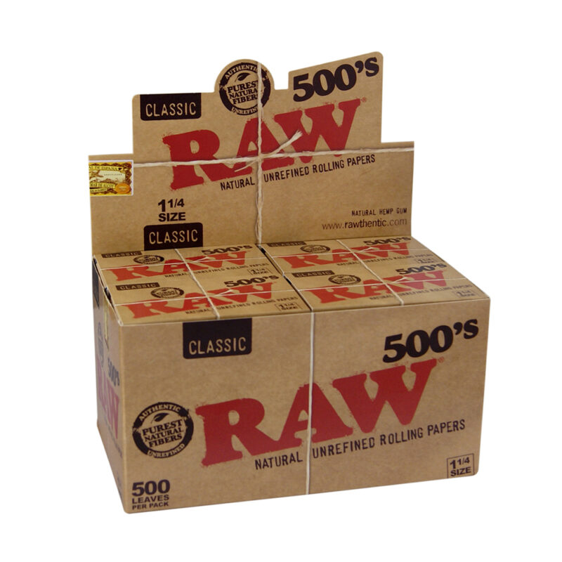 Raw 500 1.1/4 ( caja de 20 librillos)